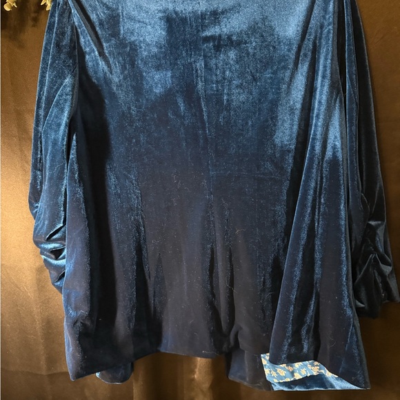 Blue teal Velvet Women's blazer - SO FUN!!! - Picture 7 of 7